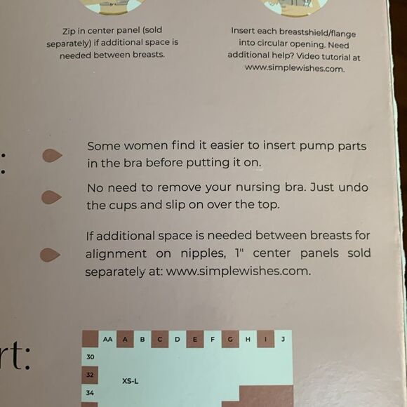 Size XS-Large Adjustable light Pink Hands-free Pumping Bra.  NWT - Picture 5 of 10